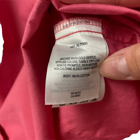 Columbia Women’s Pink Collared Sleeveless Cotton Button Down Shirt Size Small - Picture 7 of 7